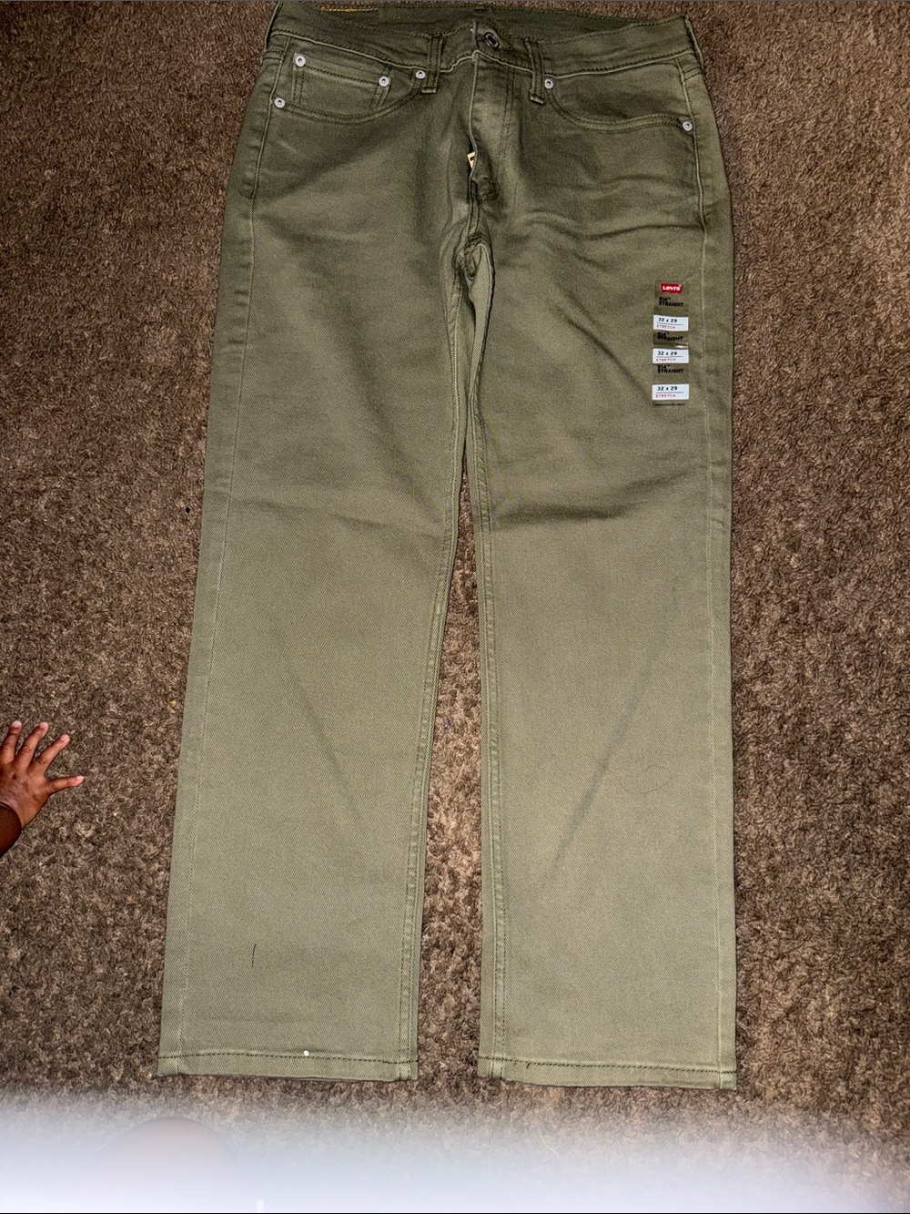 Levi's Men's Olive Green Straight-Leg Chinos